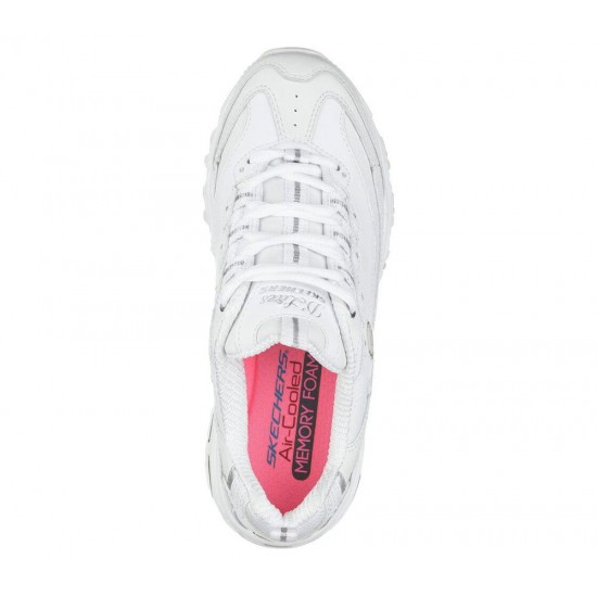 Skechers D'Lites Fresh Start White/Silver Women