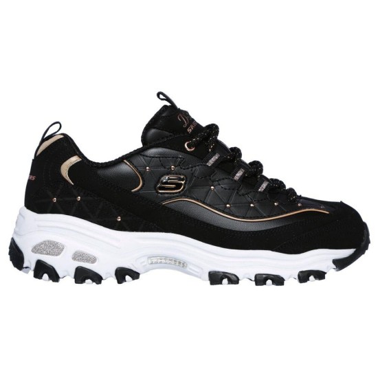 Skechers D'Lites Glamour Feels Black/Rose Gold Women