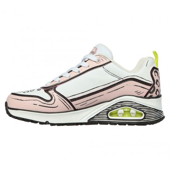 Skechers Uno Leopard Leaps White/Pink Women