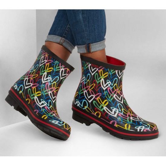 Skechers x JGoldcrown: BOBS Rain Check Raining Love Black/Multicolor Women