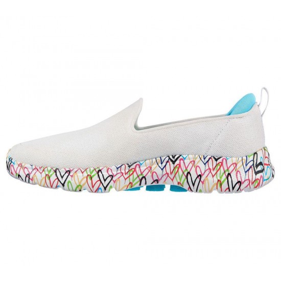 Skechers x JGoldcrown: GOwalk 6 Iconic Hearts White/Multicolor Women