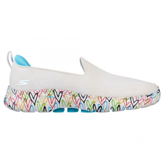 Skechers x JGoldcrown: GOwalk 6 Iconic Hearts White/Multicolor Women