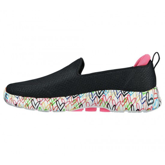 Skechers x JGoldcrown: GOwalk 6 Iconic Hearts Black/Multicolor Women